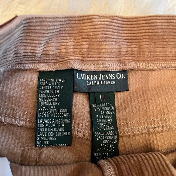 Vintage  Polo Ralph Lauren Corduroy Pants Size 14 Tan Wide Leg Tan - Picture 5 of 10